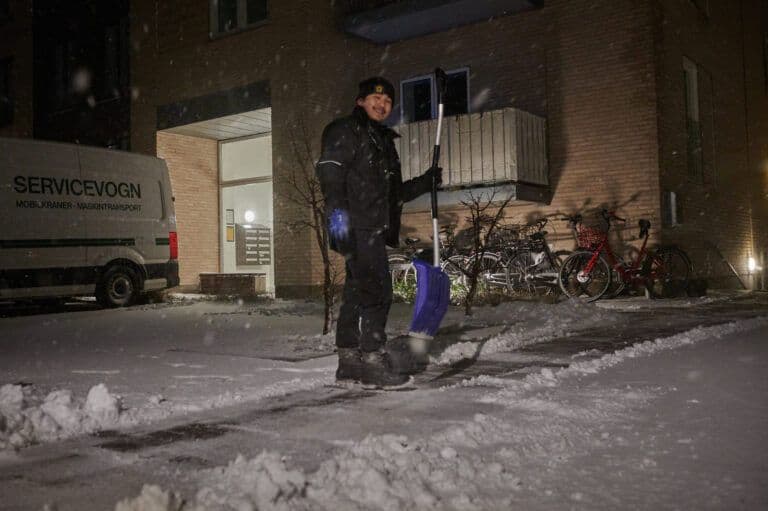 Snerydning på fortov